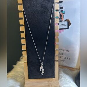 Sterling Silver statement necklace- with CZ